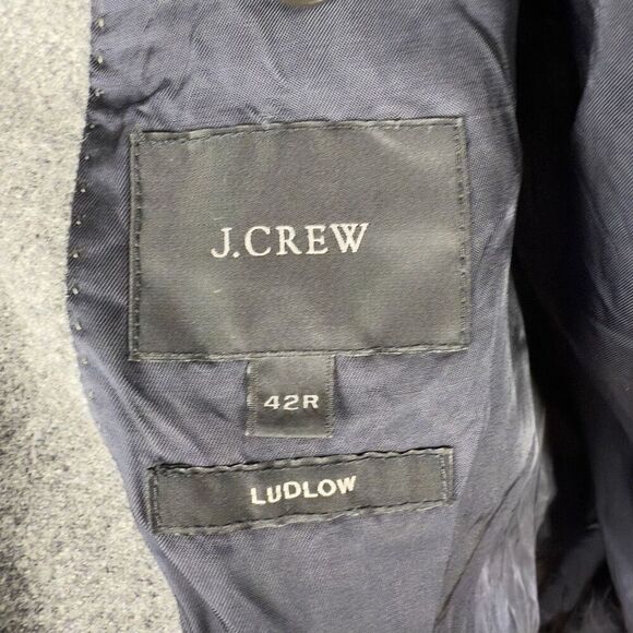 J. Crew Ludlow 100% Wool Elbow Patch Gray Blazer - Men’s 42R - Picture 7 of 10